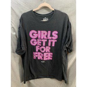Girls Get It For Free Rock Smith Shirt Womens 2X Black Short‎ Sleeve Tee.